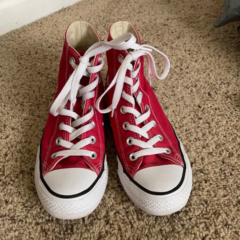 Red high top converse